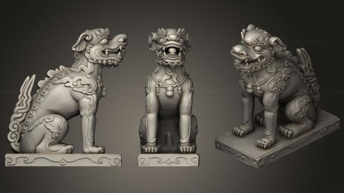 Figurines lions tigers sphinxes (Nghe, STKL_0346) 3D models for cnc